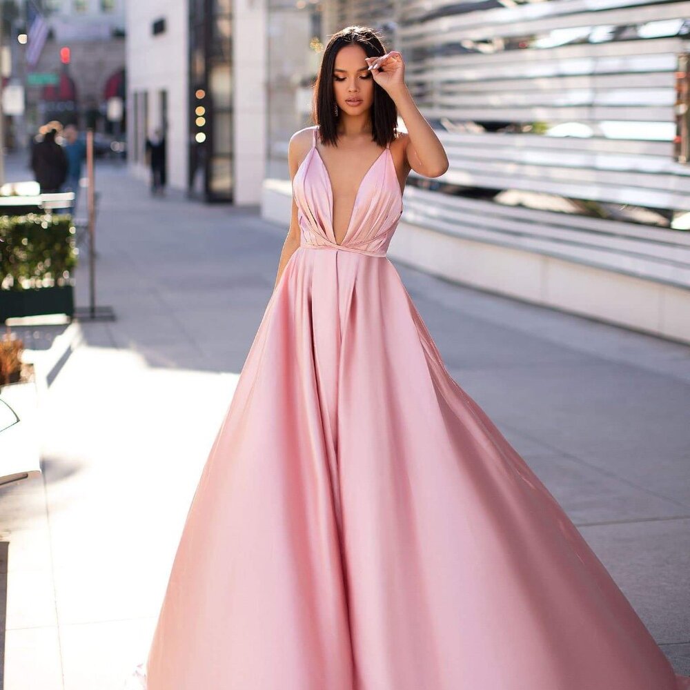 Alamour the Label: Ayana Satin Gown - Baby Pink